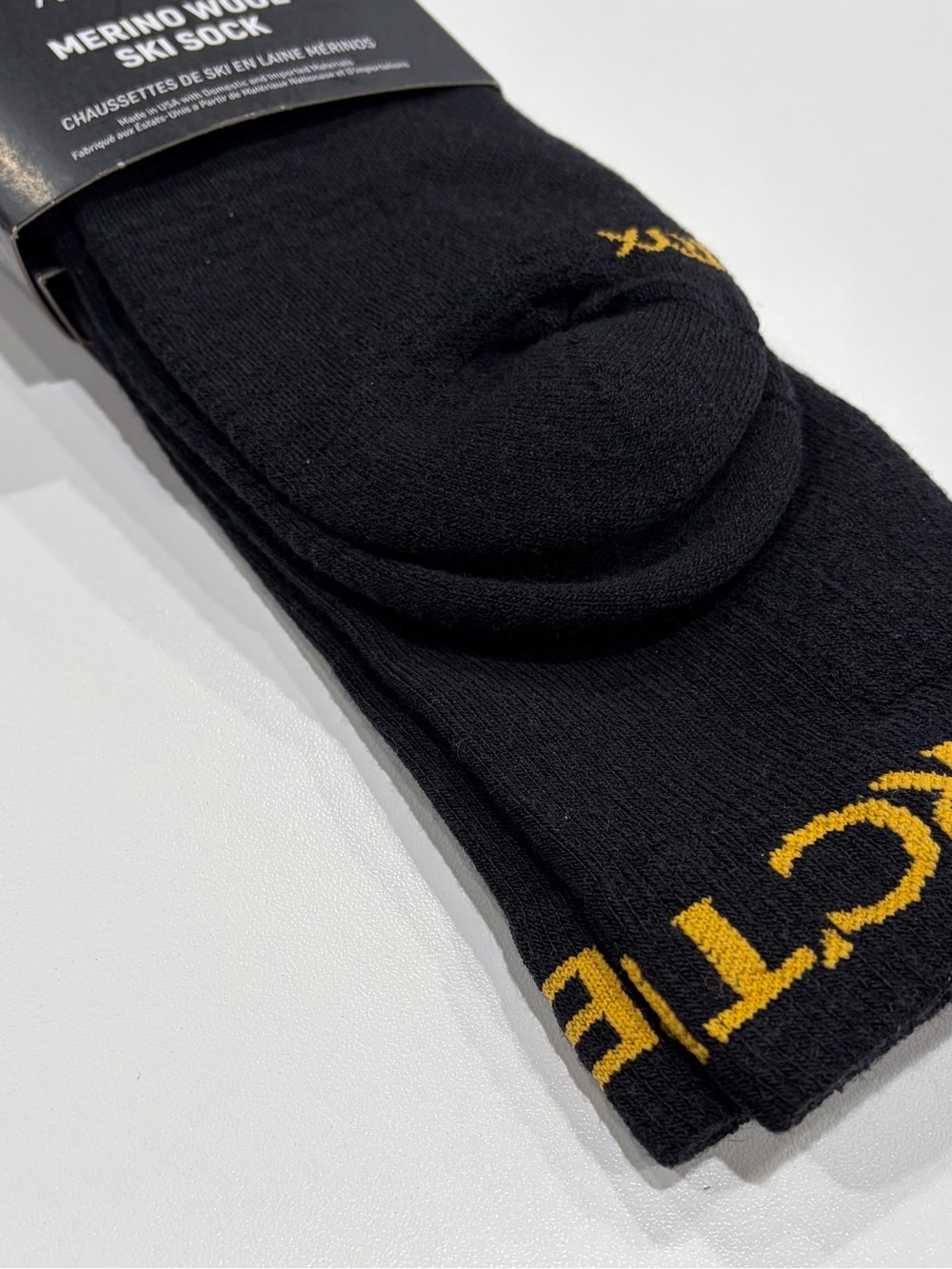 Arc’teryx Men's Large Merino Wool Ski Sock Black NWT Snow Snowboard Cushion - Picture 2 of 11